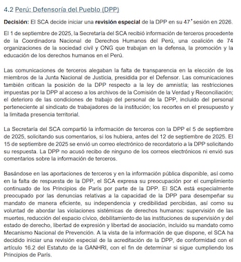 Informe sobre la actuación de