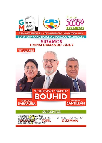 Foto: Boleta de Cambia Jujuy