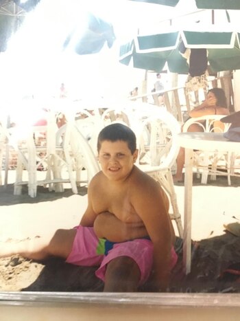 Javier de chico en un