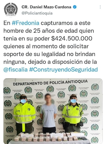 Publicación original de @Policiantioquia