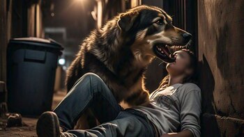 El perro mordió a la