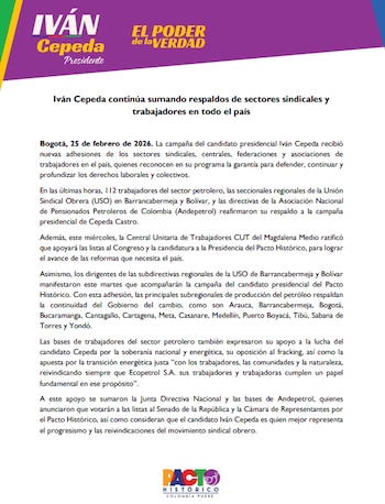 Iván Cepeda aseguró que las