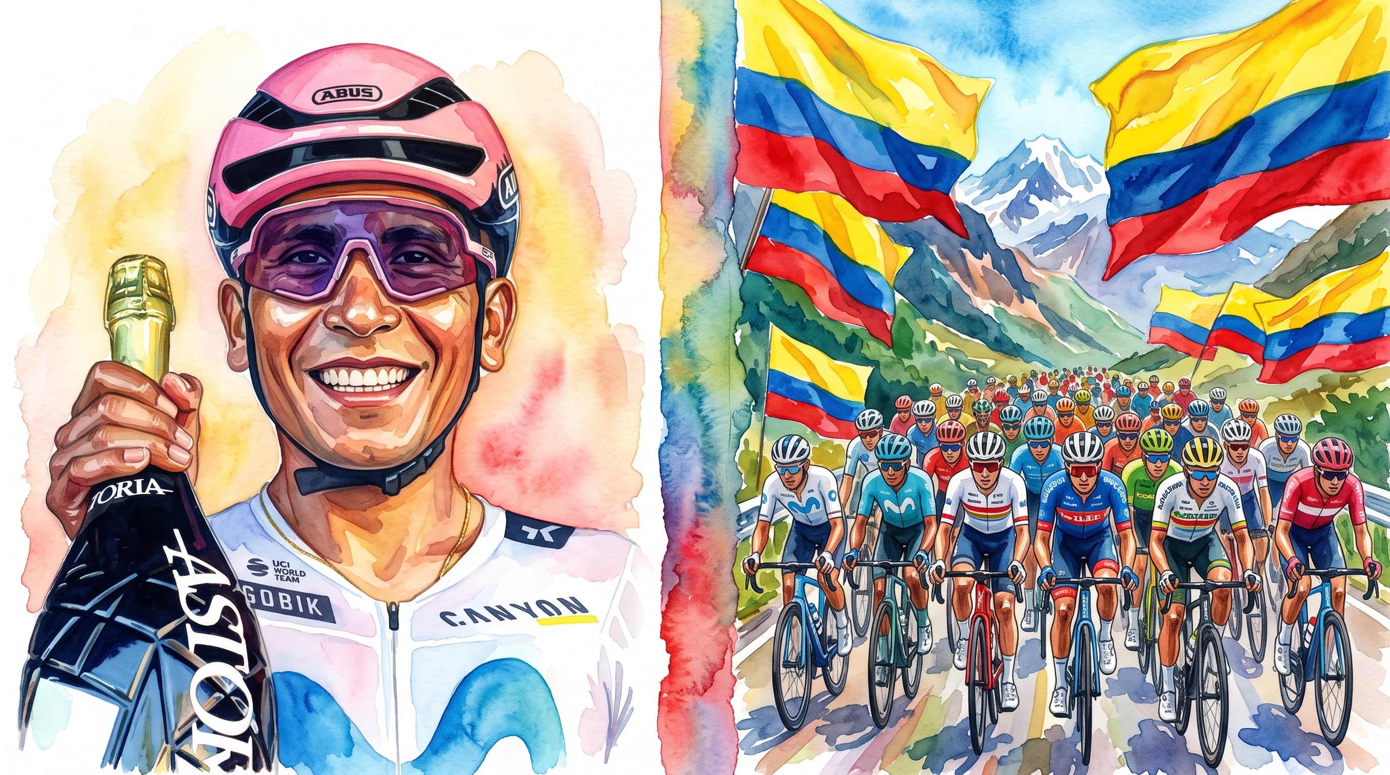 El ciclismo colombiano enfrenta el desafío de convertir el talento que surge en las regiones en nuevos corredores capaces de disputar los títulos más importantes del mundo -crédito Visuales IA