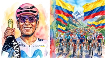 El ciclismo colombiano enfrenta el desafío de convertir el talento que surge en las regiones en nuevos corredores capaces de disputar los títulos más importantes del mundo -crédito Visuales IA
