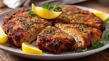 Milanesa de res molida, carne empanizada, receta familiar, proteína animal, cocina mexicana, platillo frito, preparación tradicional – (Imagen Ilustrativa Infobae)