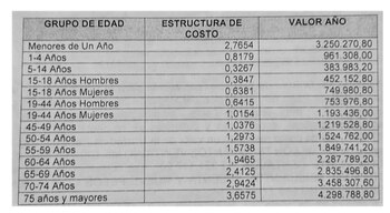 Estructura de costo.