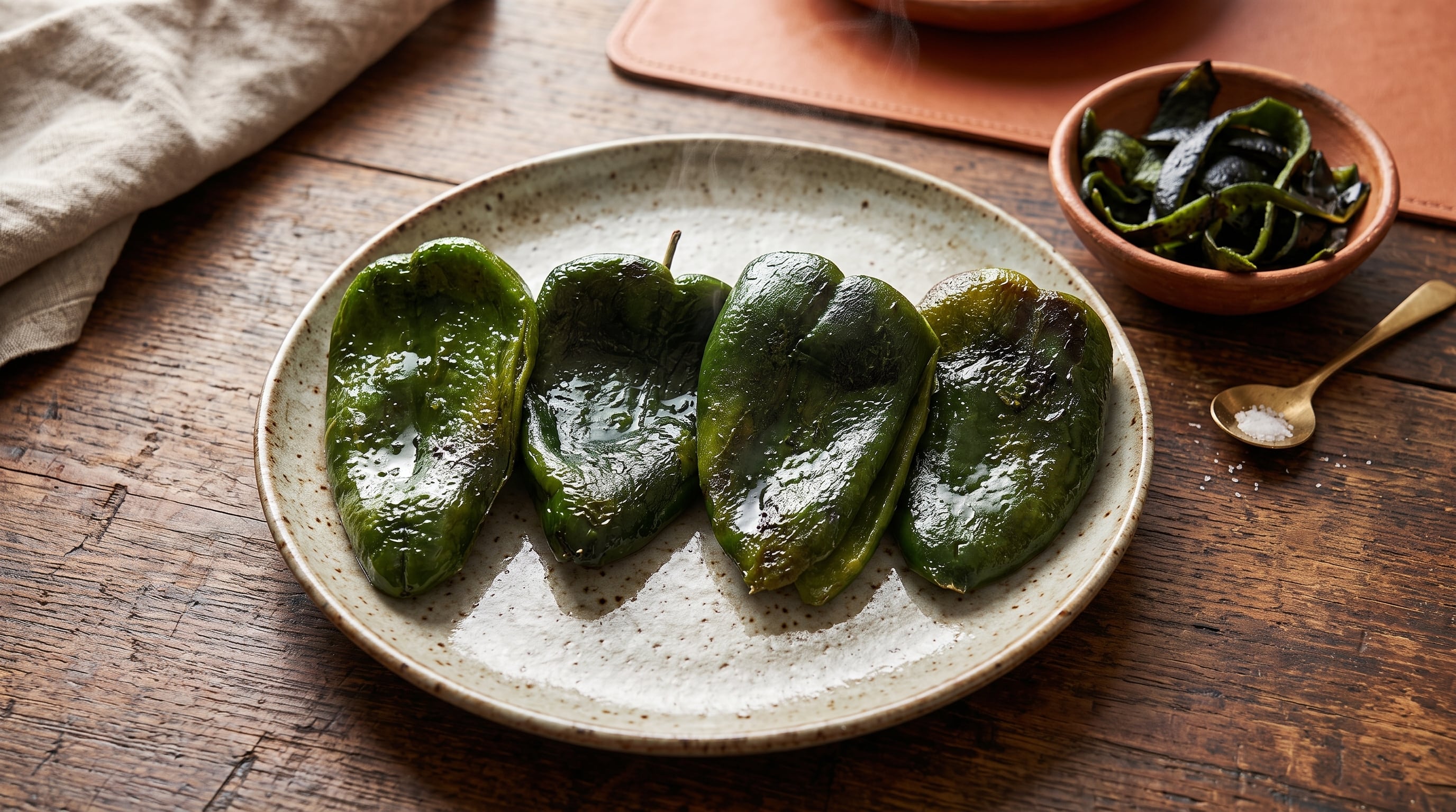 El pelado del chile poblano es uno de los pasos más delicados en la preparación de este platillo de temporada. (Imagen Ilustrativa Infobae)