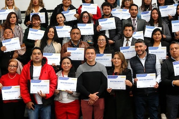 Algunos de los beneficiarios con