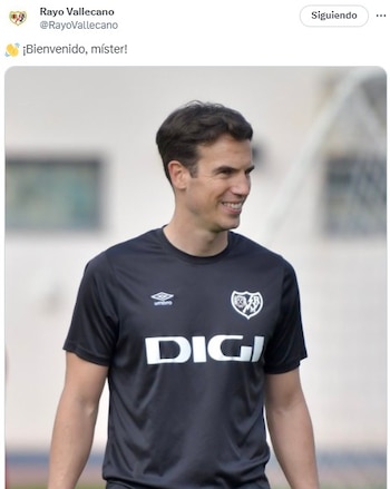 El español llega regresa al banquillo del Rayo Vallecano, esta vez como entrenador a cargo - crédito Rayo Vallecano / X