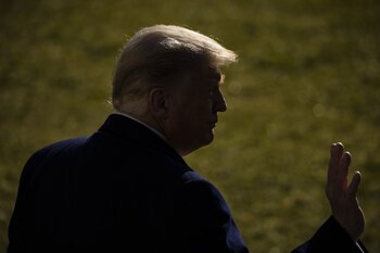 U.S. President Donald Trump walks