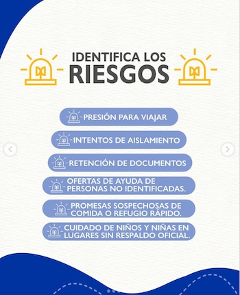 La protección de niños, niñas y adolescentes requiere supervisión permanente, especialmente en albergues, sitios de evacuación y otros espacios habilitados durante la emergencia - crédito @oimcolombia/Instagram