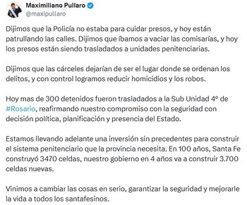 Maximiliano Pullaro se expresó a