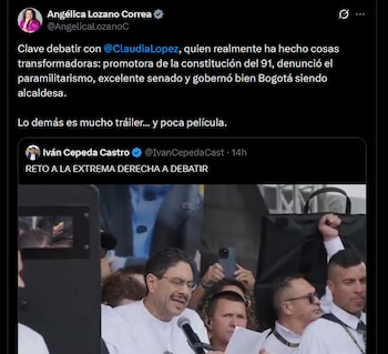 Angélica Lozano - crédito @AngelicaLozanoC/X