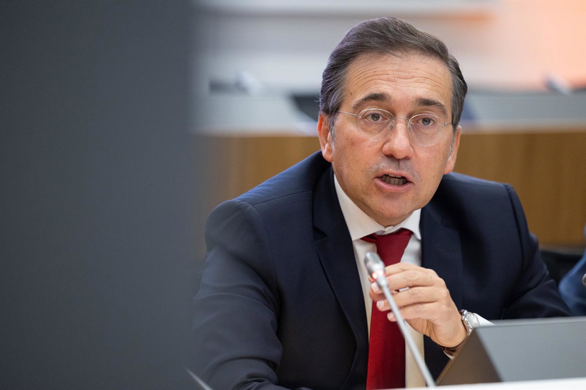 08/10/2026 El ministro de Asuntos Exteriores, Unión Europea y Cooperación, José Manuel Albares, durante la jornada