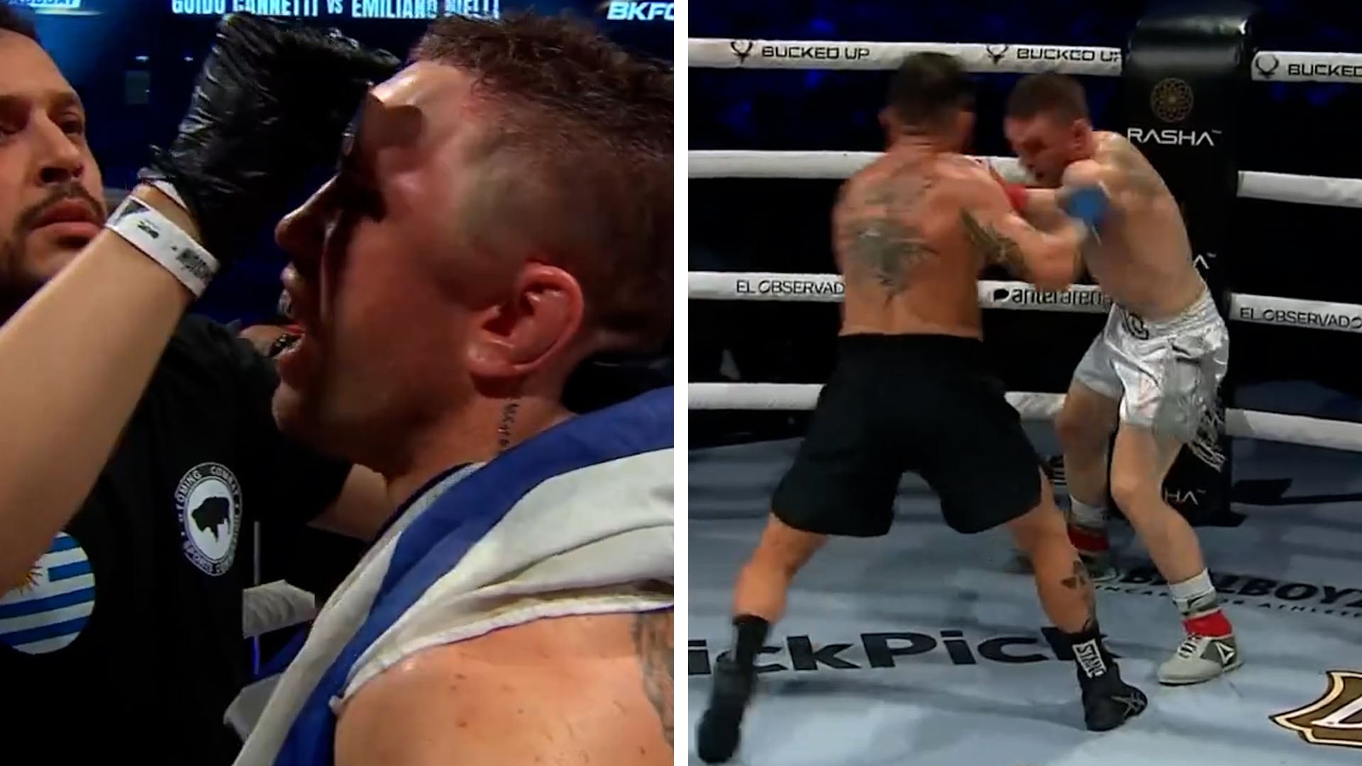 La impactante lesión en la cabeza que le provocó un luchador argentino a su rival en una pelea de boxeo sin guantes