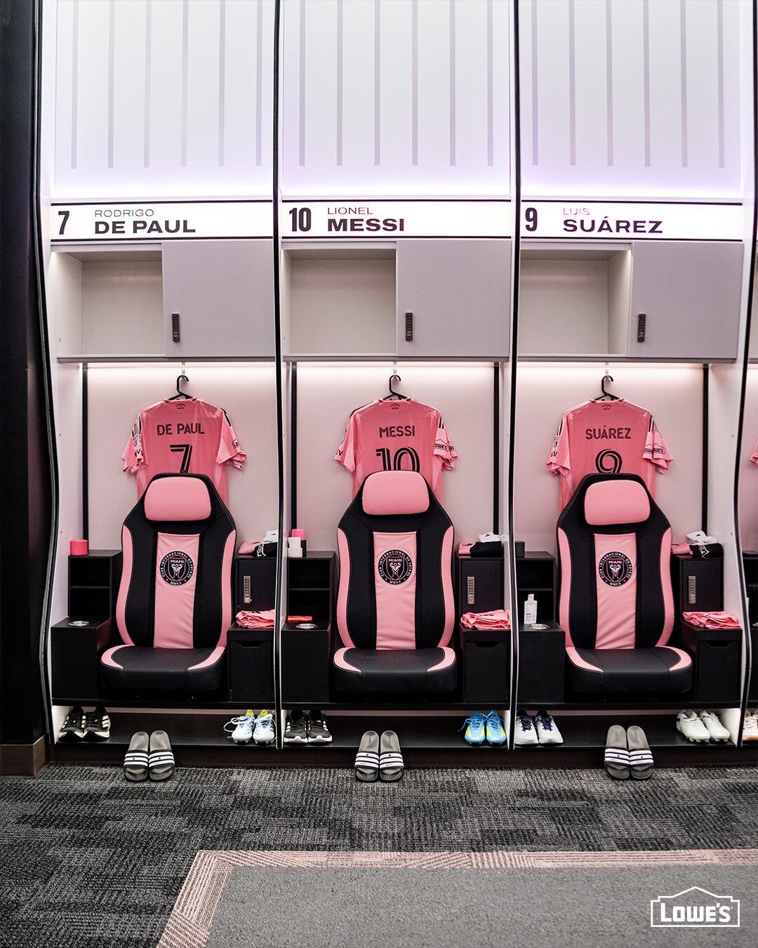 El vestuario del Inter Miami en el nuevo estadio (@InterMiamiCF)