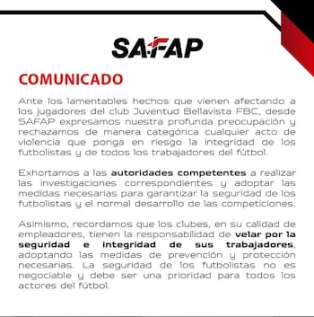 Agremiación de Futbolistas Profesionales del Perú - SAFAP – Juventud Bellavista – Copa Perú – Carlos Ascues – Alexi Gómez – Perú – deportes – 6 agosto