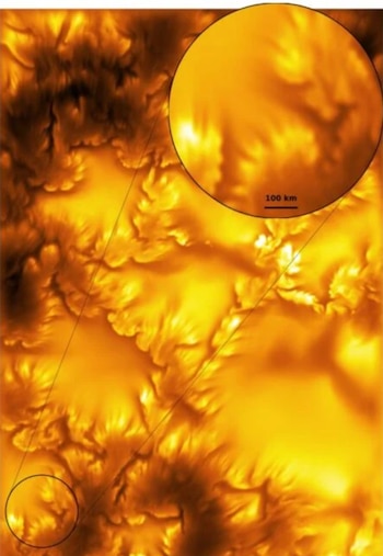 El telescopio Inouye permitió observar vórtices de plasma de solo 20 kilómetros de ancho en la fotosfera solar revelando detalles inéditos de la actividad estelar (NSF/NSO/AURA/MPS )