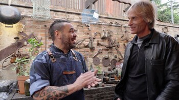 David con el chef Martín