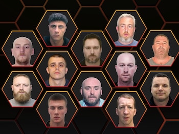 Imagen difundida por la Policía Nacional de los 12 criminales más buscados por Reino Unido