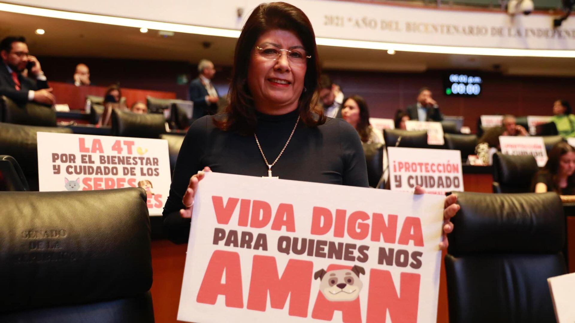 La senadora se pronunció a favor de la iniciativa en favor de trato digno a los animales con la prohibición del maltrato.Foto: Facebook