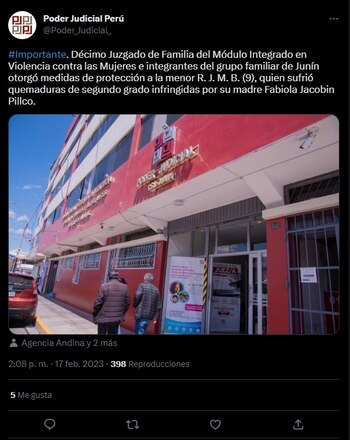 Tuit del Poder Judicial sobre