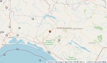 Temblor reportado en Chiapas.
(SSN)