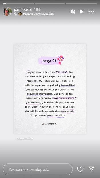 Pamela López comparte conmovedor mensaje