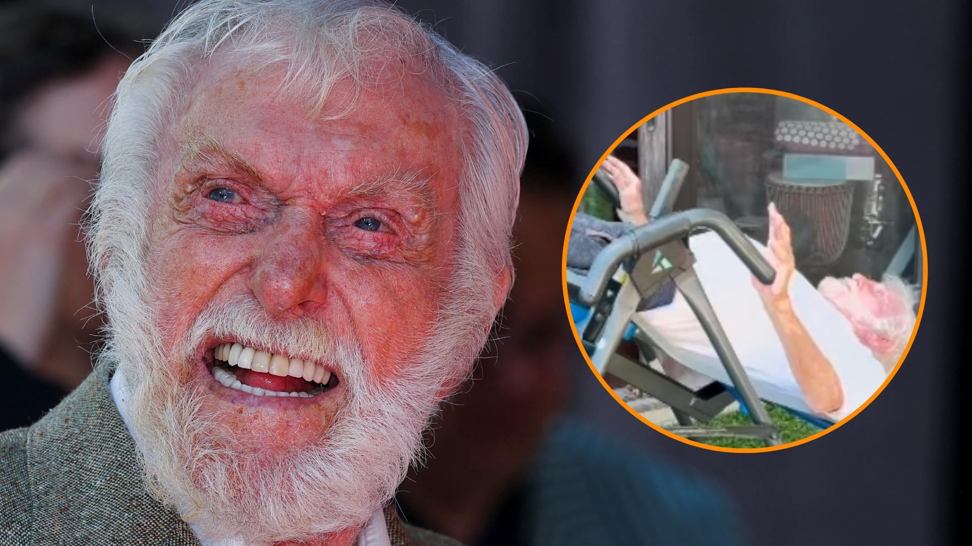 Dick Van Dyke compartió en redes sociales un video entrenando boca abajo en una mesa de inversión a sus 100 años (REUTERS/Instagram)