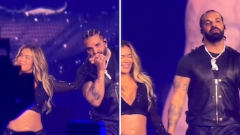 Karol G y Drake encendieron las redes sociales durante concierto de la colombiana en Houston: “Ay qué rico”