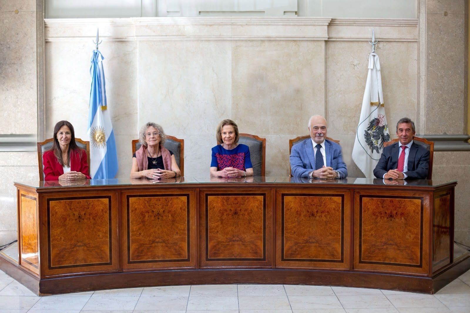 Los ministros del TSJ porteño Marcela De Langhe, Alicia Ruiz, Inés Weinberg, Luis Lozano y Santiago Otamendi
