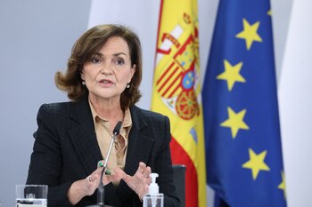 22/12/2020 La vicepresidenta primera del Gobierno, ministra de la Presidencia, Relaciones con las Cortes y Memoria Democrática, Carmen Calvo, comparece en rueda de prensa posterior al Consejo de Ministros en Moncloa, Madrid (España), a 22 de diciembre de 2020.
POLITICA
EUROPA PRESS/M.FERNÁNDEZ. POOL - Europa Press