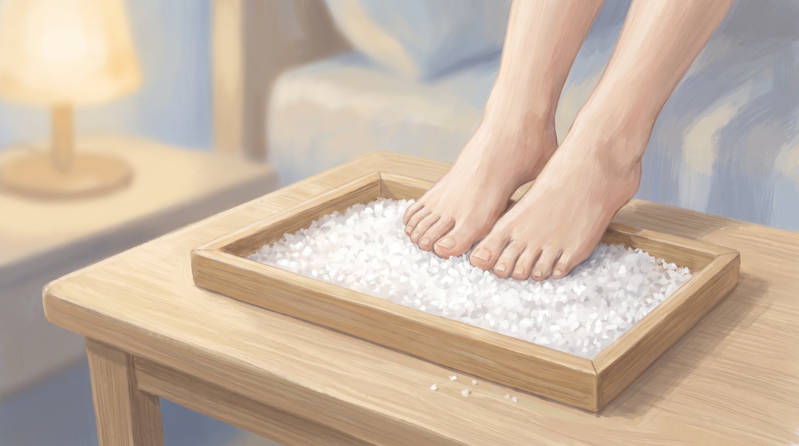 El standing on salt se volvió viral en TikTok como una rutina nocturna que promete mejorar el descanso y reducir el estrés (Imagen Ilustrativa Infobae)