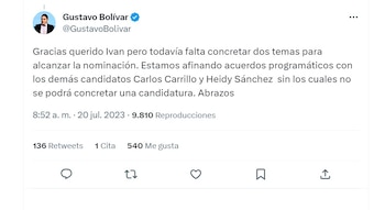 Bolívar-Inti-Cepeda hablan de la alcaldía.