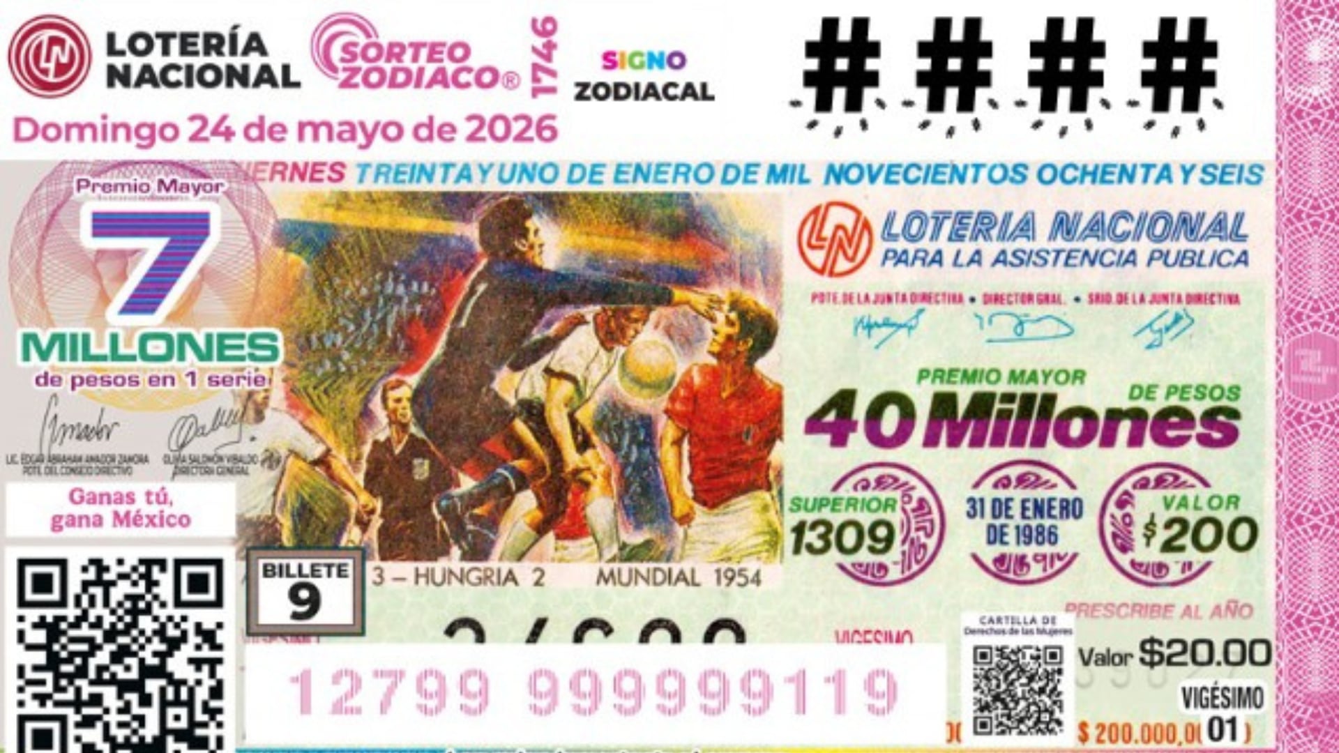 Resultados Sorteo Zodiaco 1746 Lotería Nacional domingo 24 de mayo: premio mayor y números ganadores
