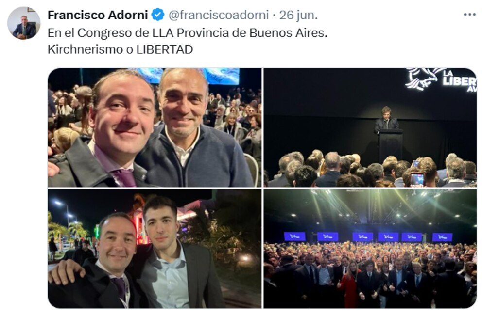 Francisco Adorni, el hermano del vocero presidencial, liderará la boleta de La Libertad Avanza en La Plata
