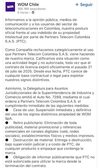 PTC tendrá que retirar toda