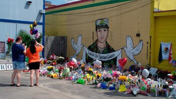 Vista de un mural con