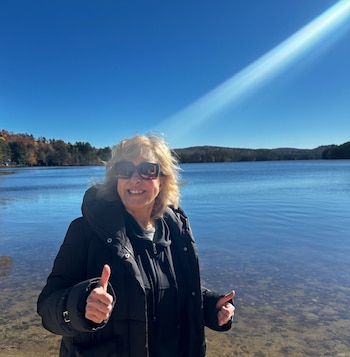 Georgina Barbarossa durante su visita a su sobrina en Portland