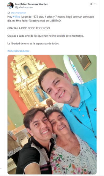 El mensaje publicado por la