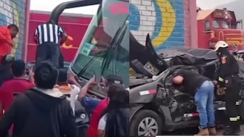 El intento de un conductor por atravesar el cruce ferroviario culmina en un choque múltiple