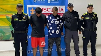 La Policía Metropolitana de Ibagué y el CTI capturaron a Óscar Anave y William Betancourt por un ataque con una sustancia tipo ácido contra una mujer en la ciudad - crédito Policía