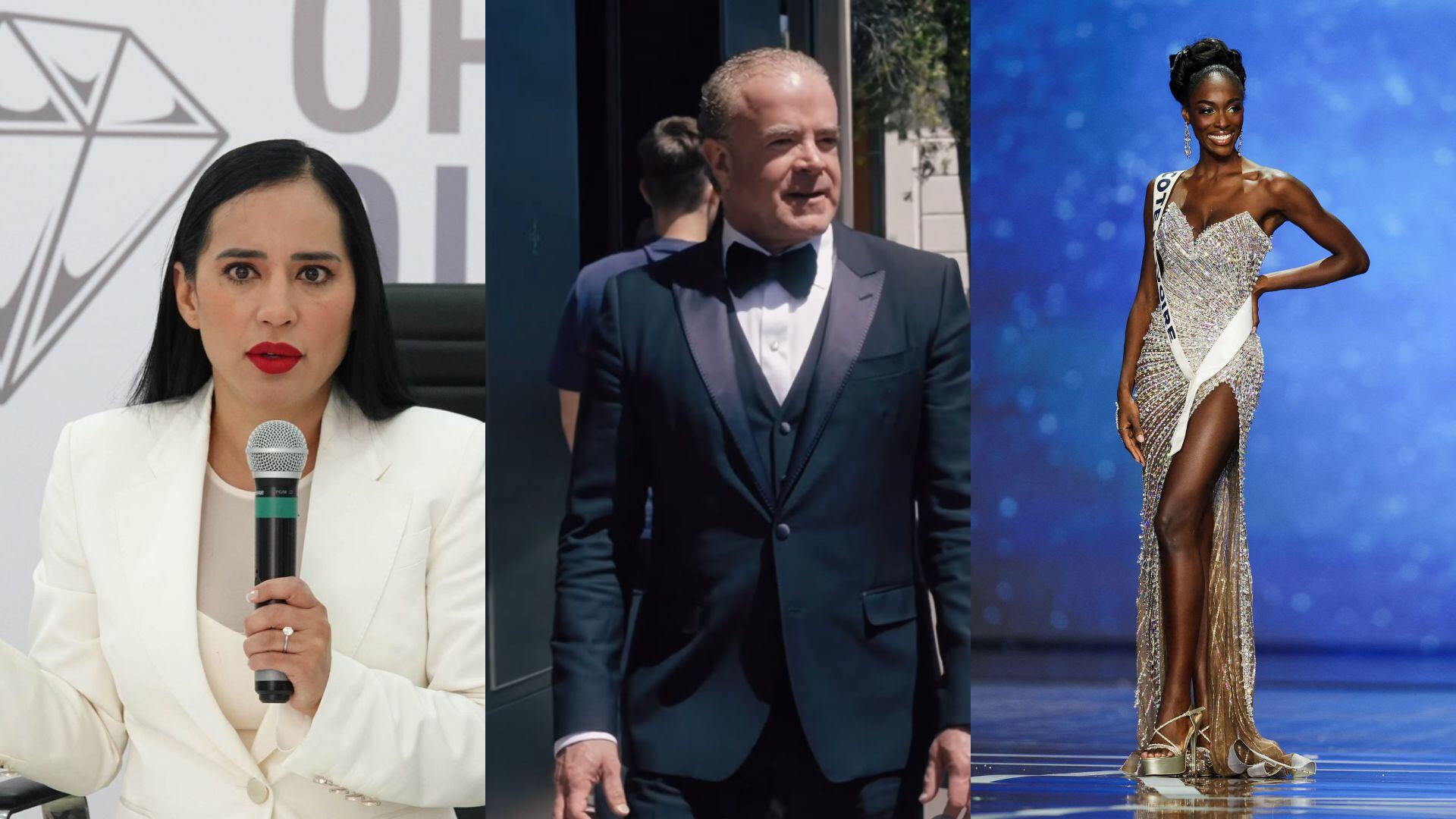 La presencia de Raúl Rocha, Sandra Cuevas y Olivia Yacé en la controversia de Miss Universo 2025 ha dado pie a interpretaciones sobre redes de poder, políticas y empresariales. (Cuartoscuro/Captura de pantalla/Reuters)