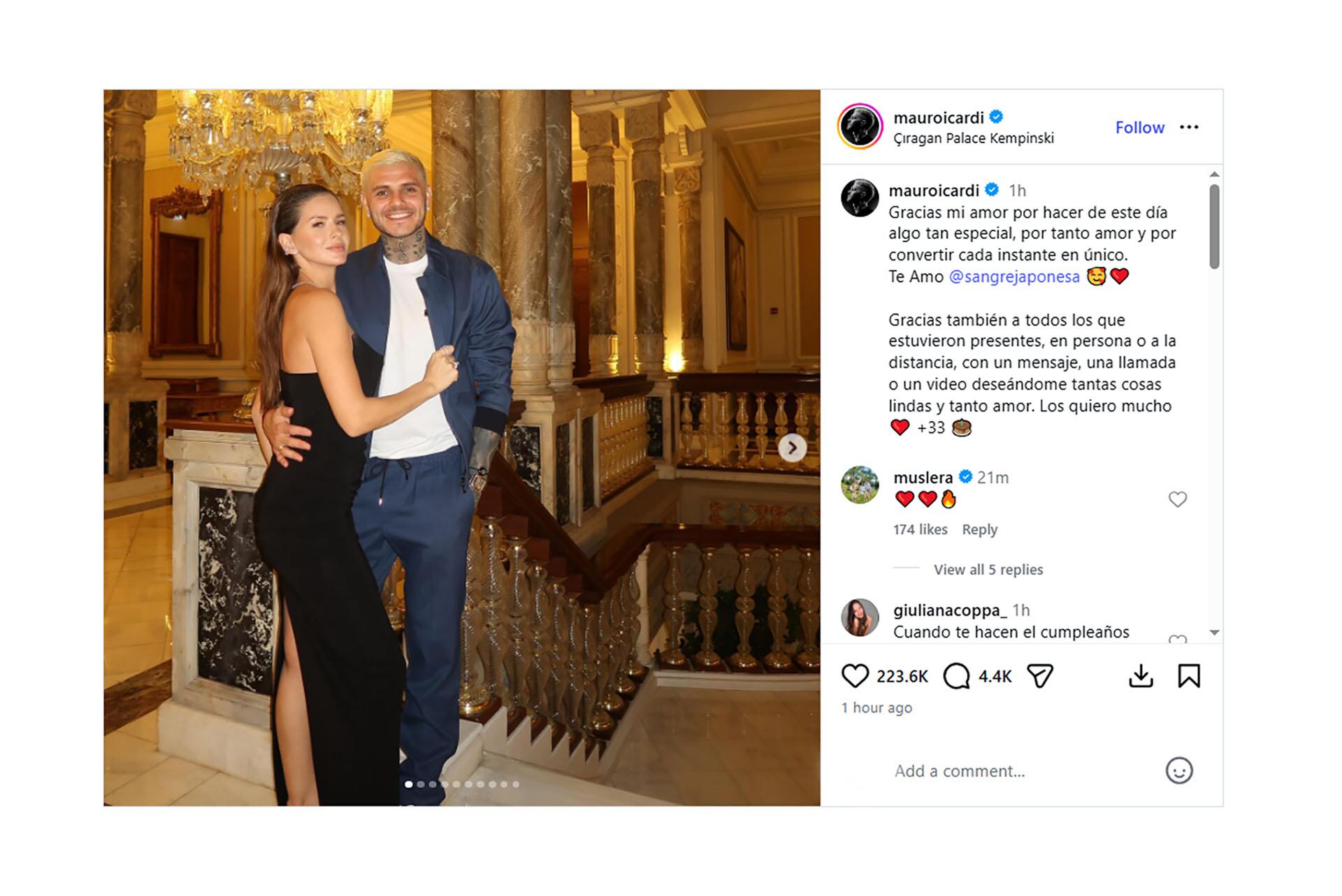 La utilización de corazones, besos y otros emoticones por parte de Icardi fue interpretada como reflejo de una relación íntima y cercana