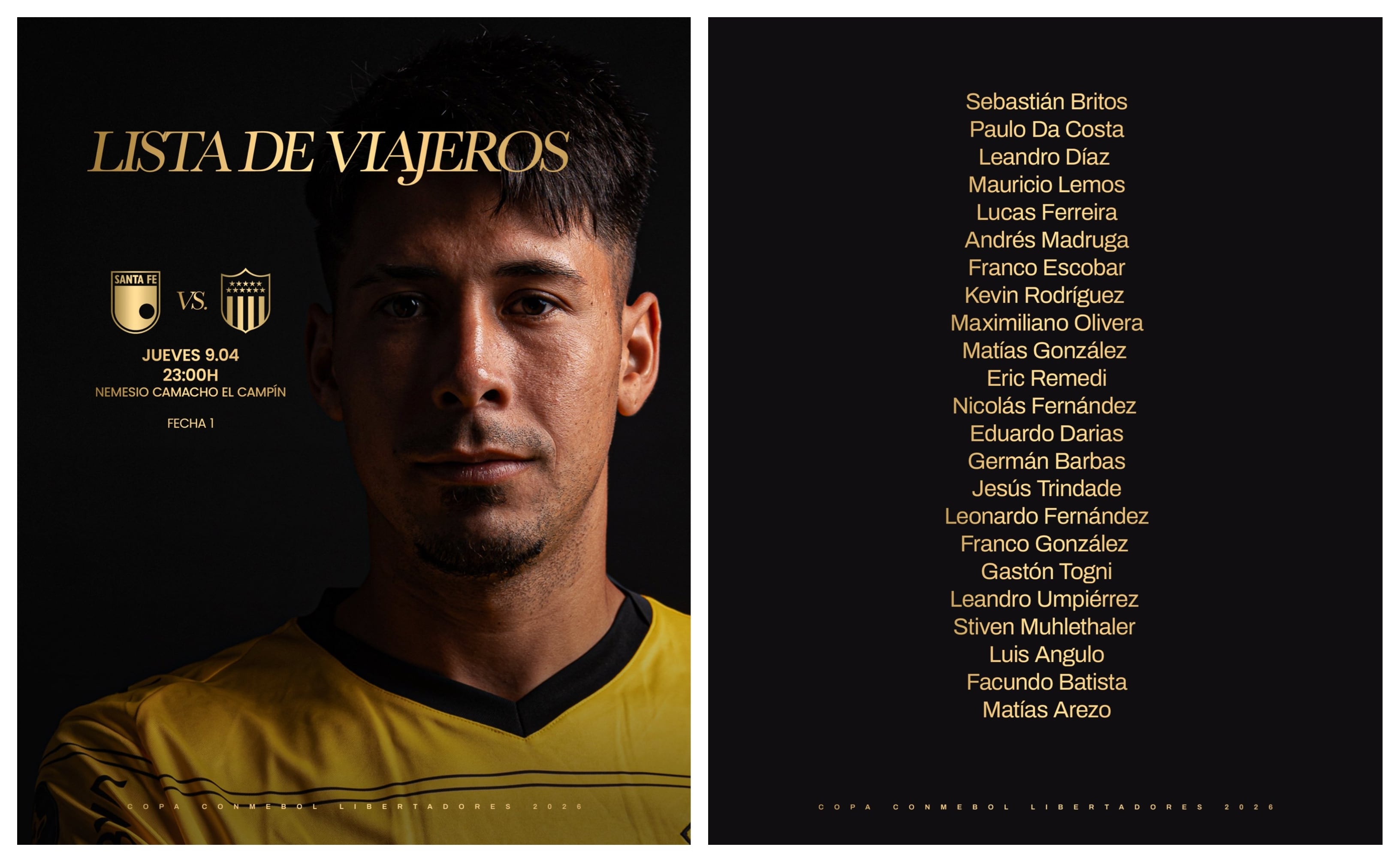 Este es el grupo de jugadores que tendrá el uruguayo Diego Aguirre para el duelo en Bogotá-crédito @OficialCAP/X