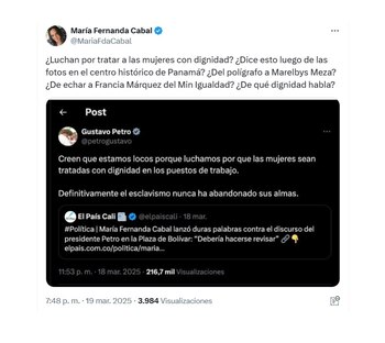 Con este mensaje, la senadora