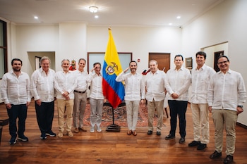 Abelardo de la Espriella se reunió con los empresarios Jaime y Gabriel Gilinski, Alejandro Santo Domingo, Luis Carlos Sarmiento, Fuad Char, Juan Carlos Mora, César Caicedo y Miguel Cortés - crédito @ABDELAESPRIELLA/X