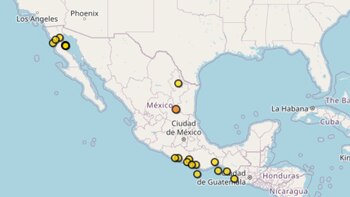 Mapa de actividad sísmica en