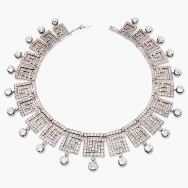 La tiara de la condesa de París como collar (Sotheby's)