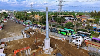 Línea 4 del Cablebús CDMX: así luce el montaje de estructuras en la estación Cantera ubicada en Av. del Imán